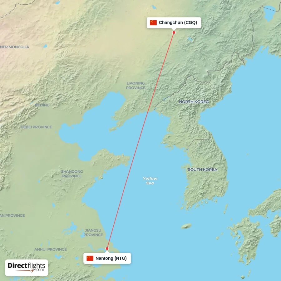 CGQ - NTG route map