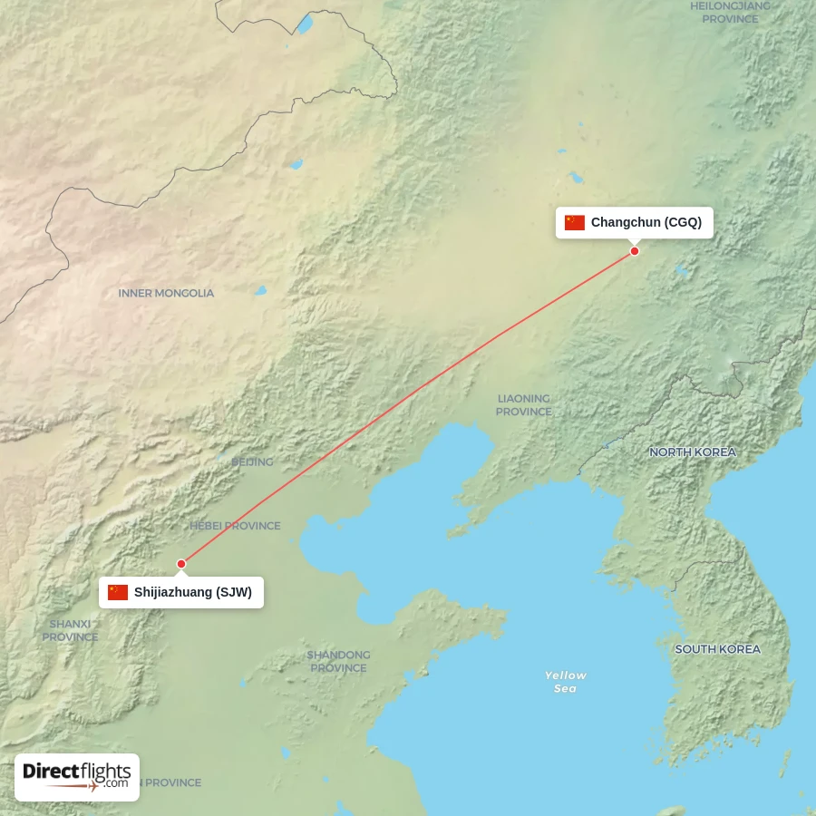CGQ - SJW route map
