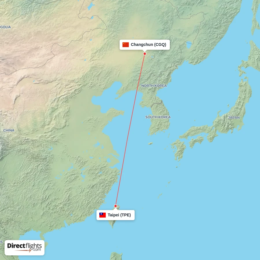 CGQ - TPE route map