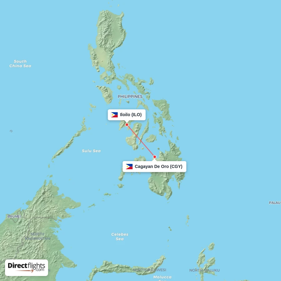 CGY - ILO route map