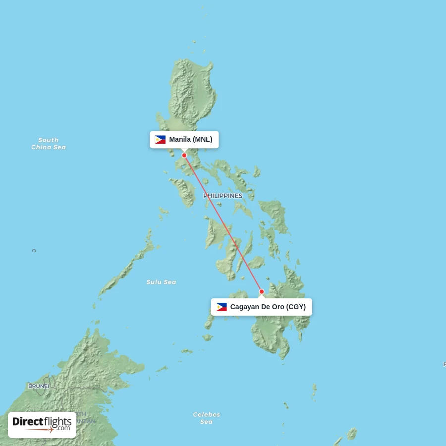 CGY - MNL route map
