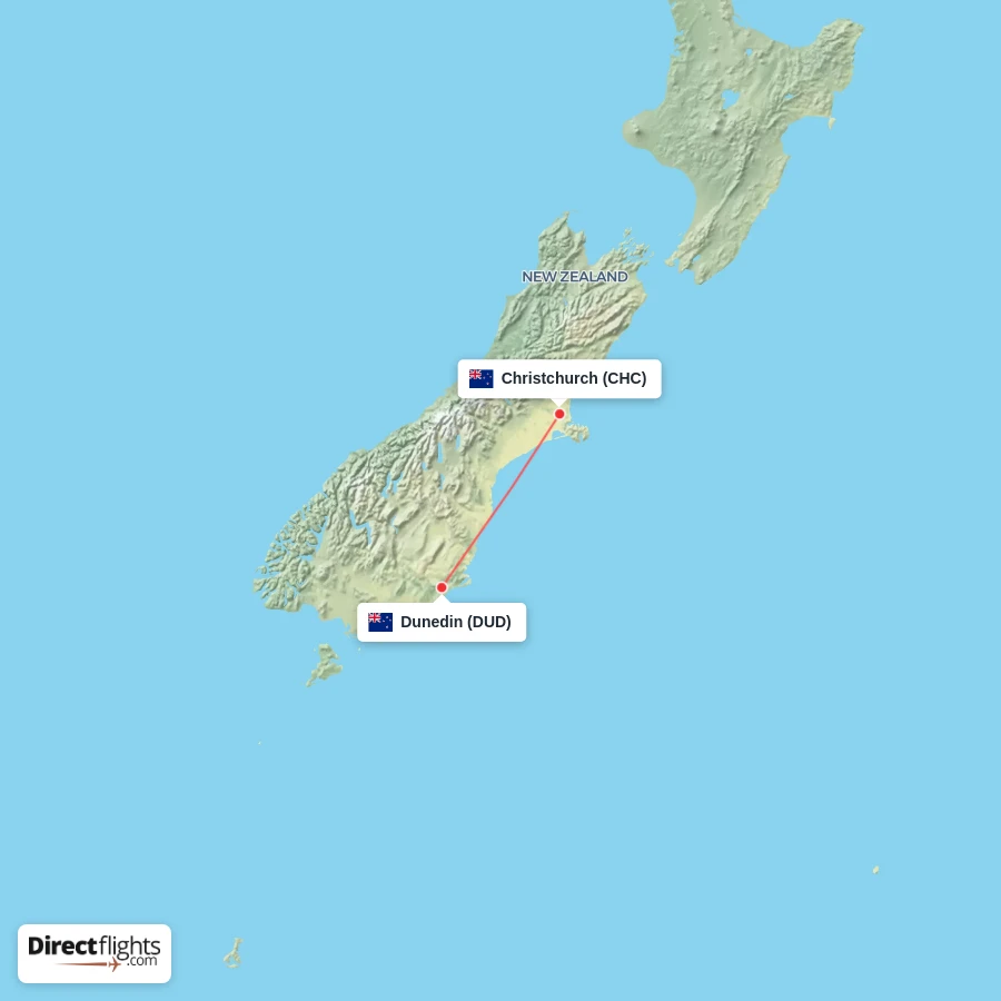 CHC - DUD route map