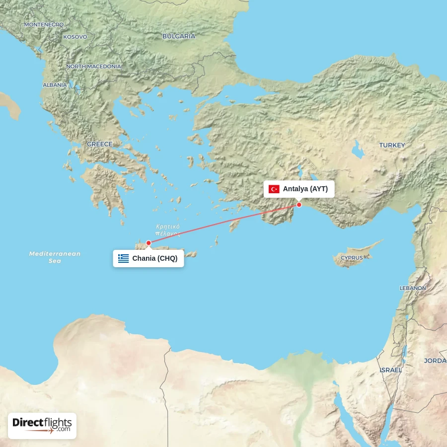 CHQ - AYT route map
