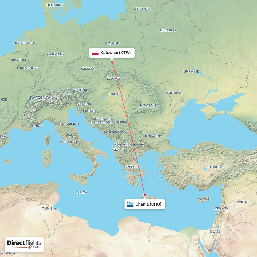 CHQ - KTW route map