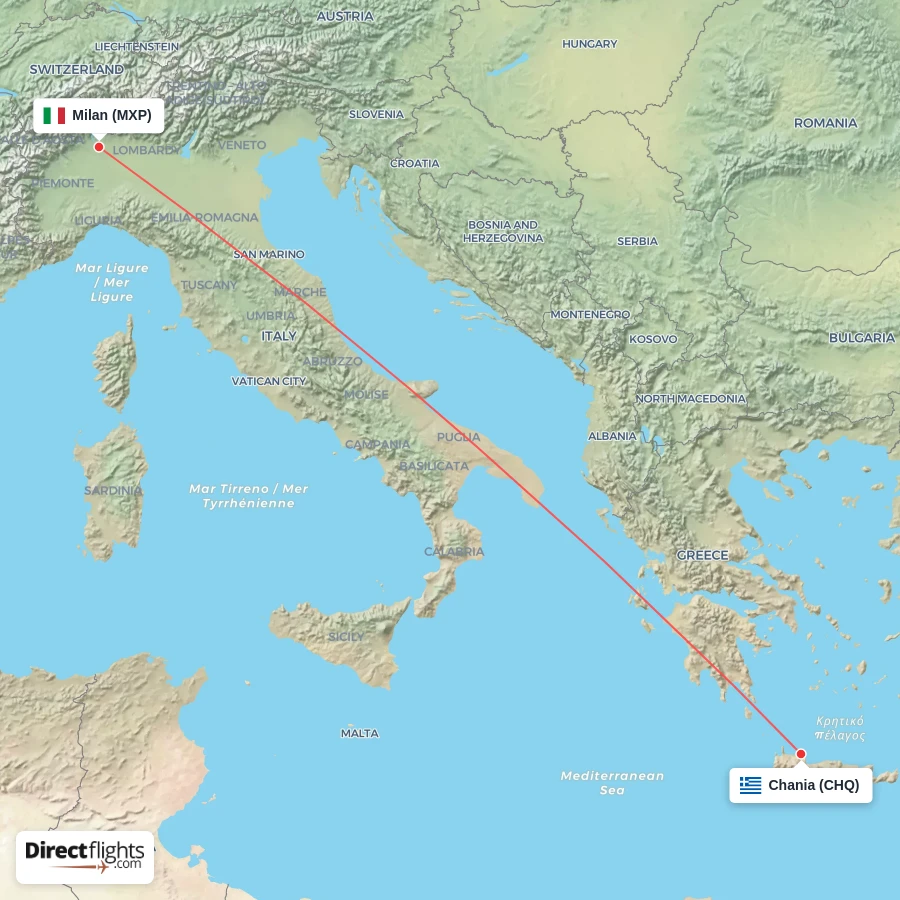 CHQ - MXP route map