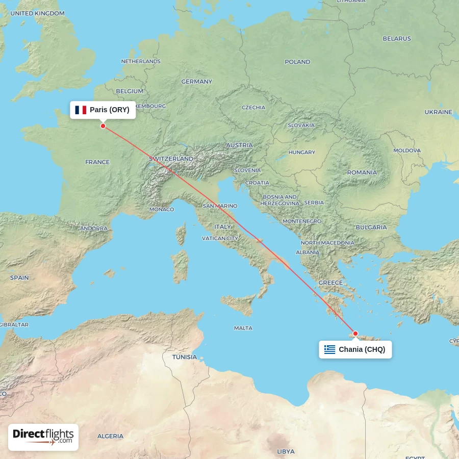 CHQ - ORY route map