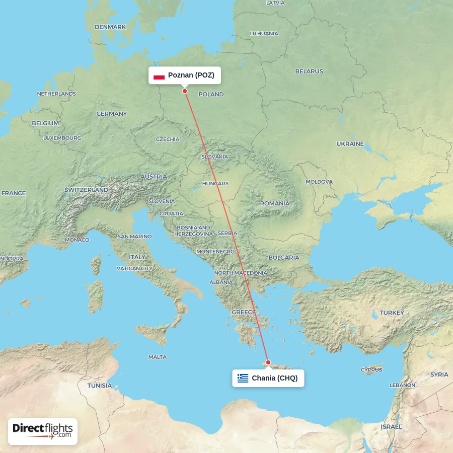 CHQ - POZ route map