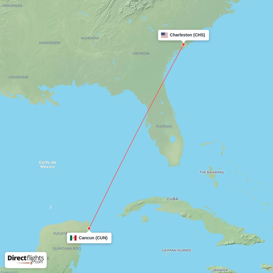 CHS - CUN route map