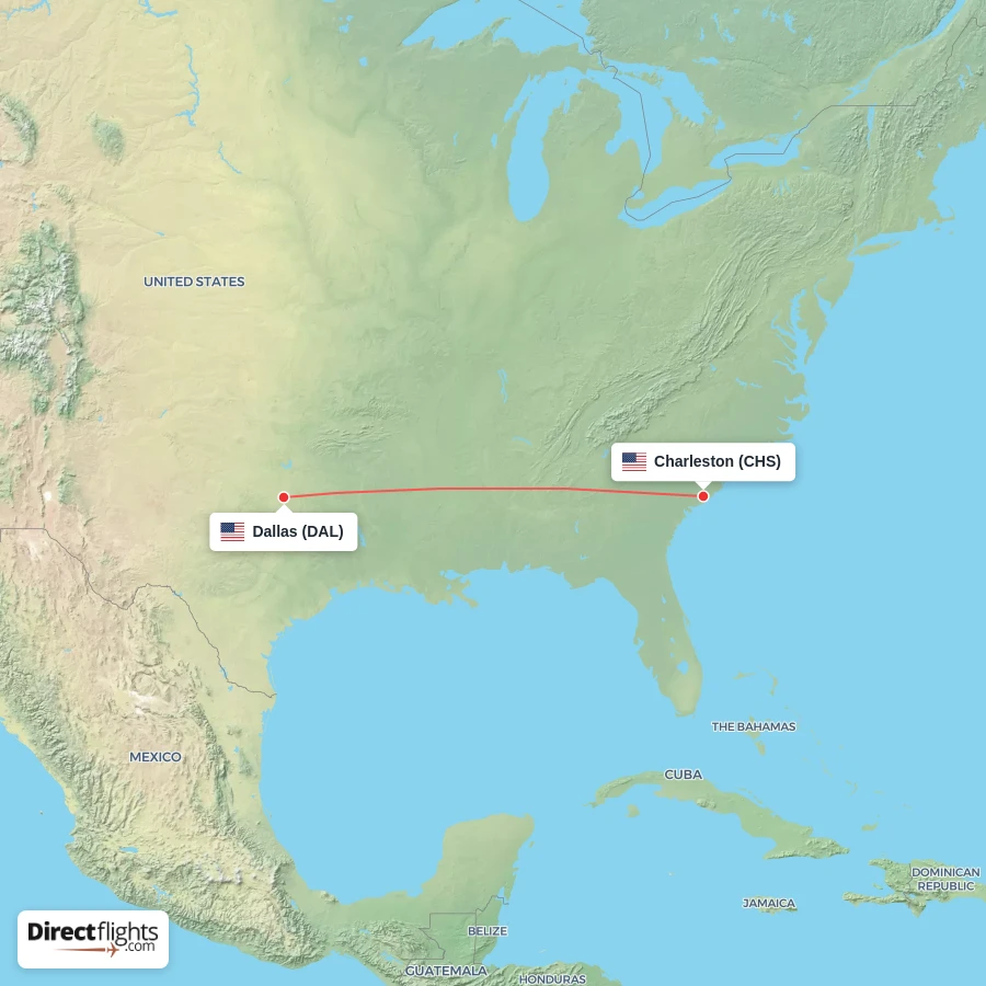 CHS - DAL route map