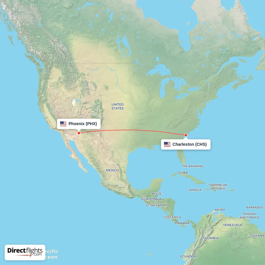 CHS - PHX route map