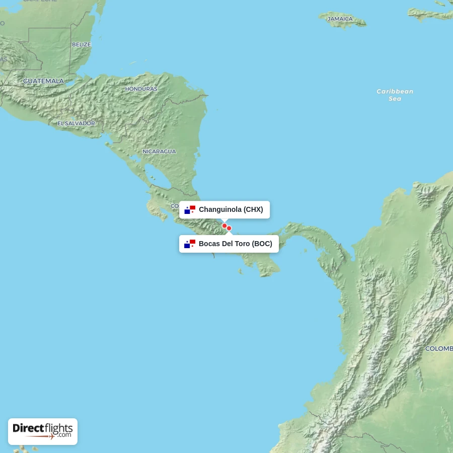 CHX - BOC route map