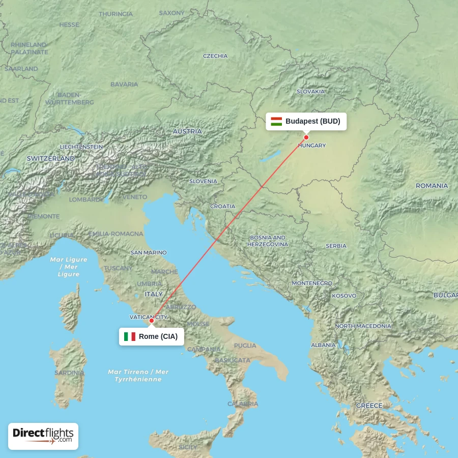 CIA - BUD route map