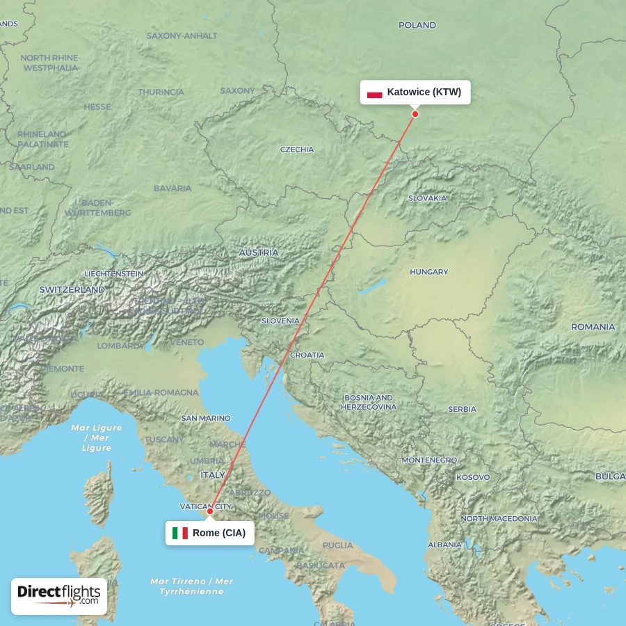 CIA - KTW route map