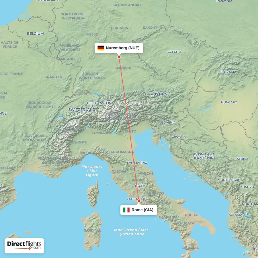CIA - NUE route map