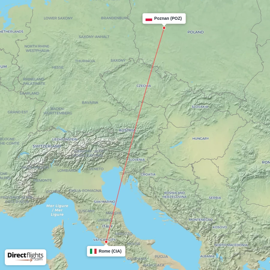 CIA - POZ route map