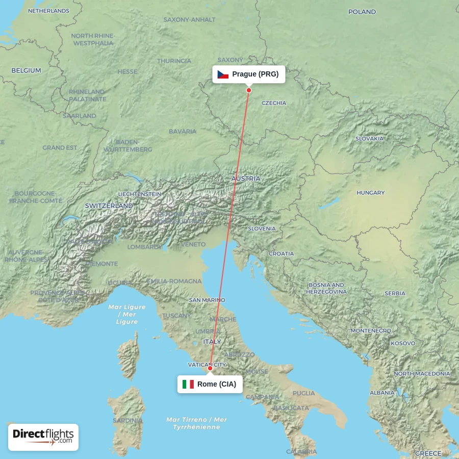 CIA - PRG route map