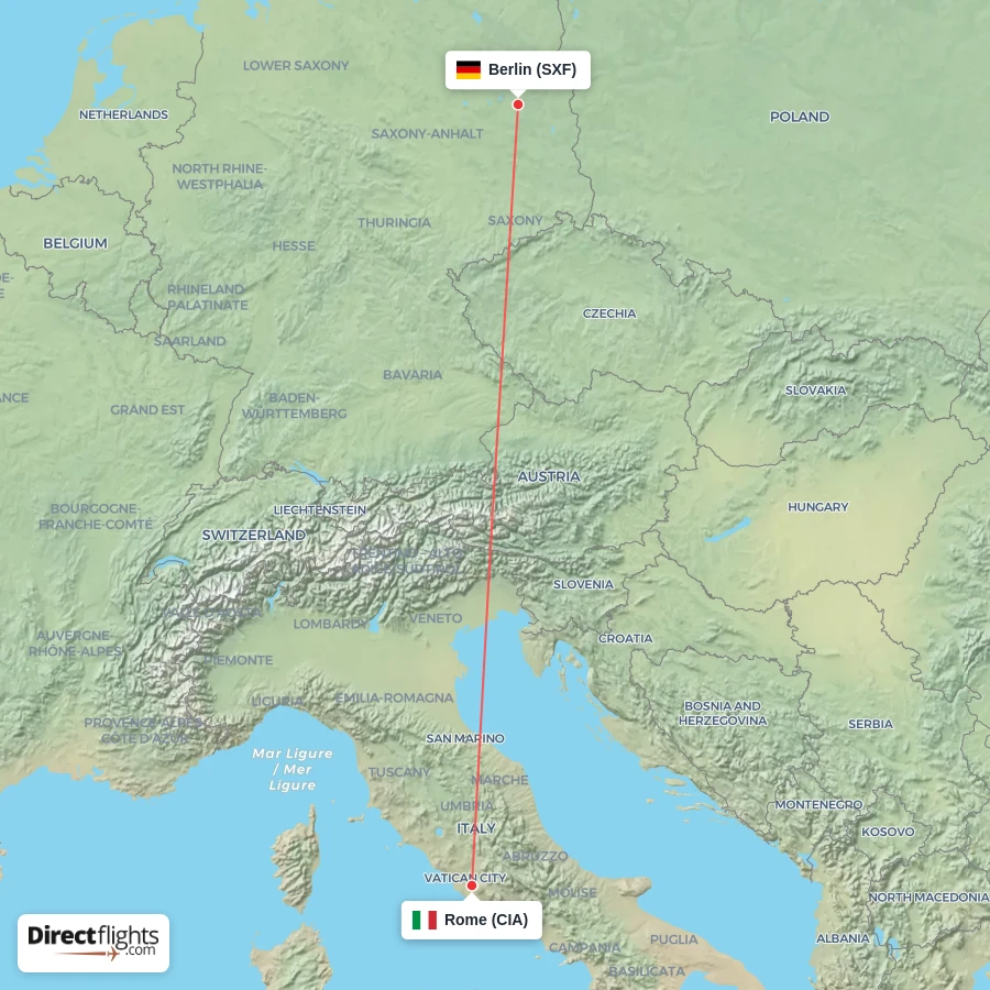 CIA - SXF route map