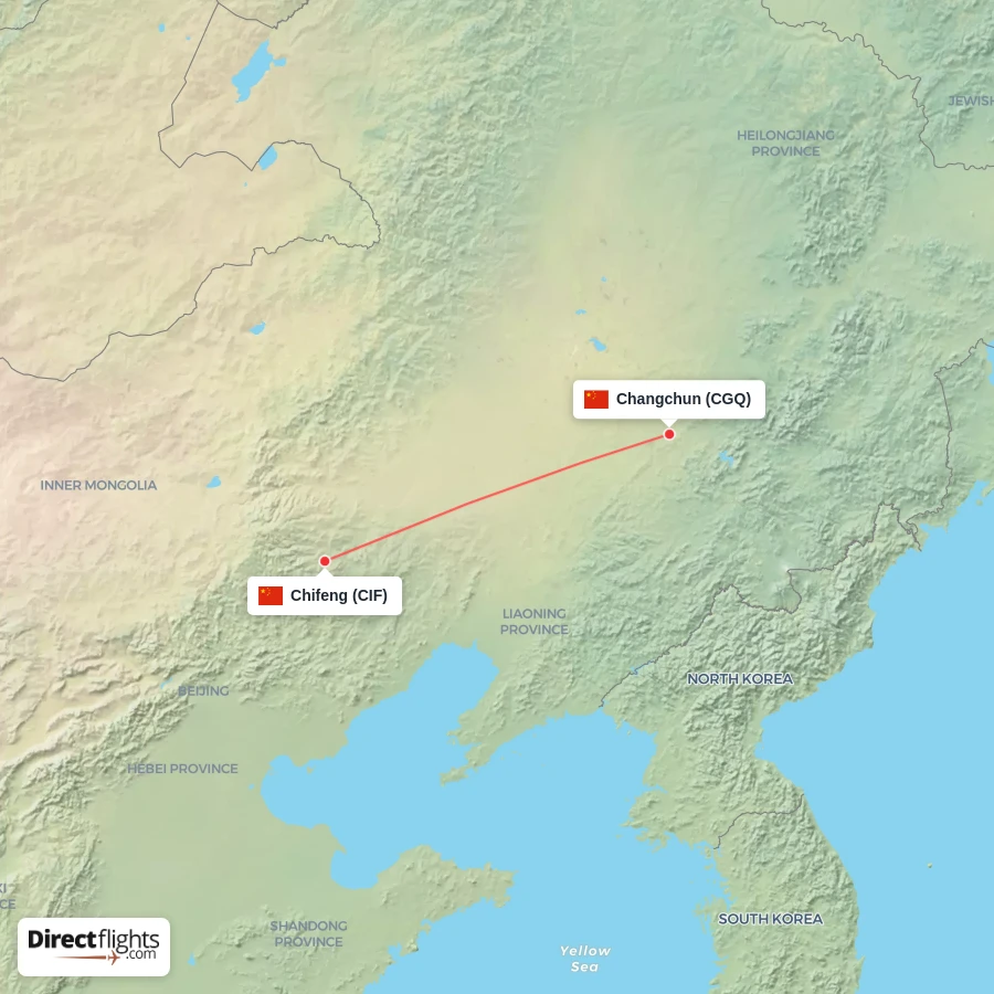 CIF - CGQ route map