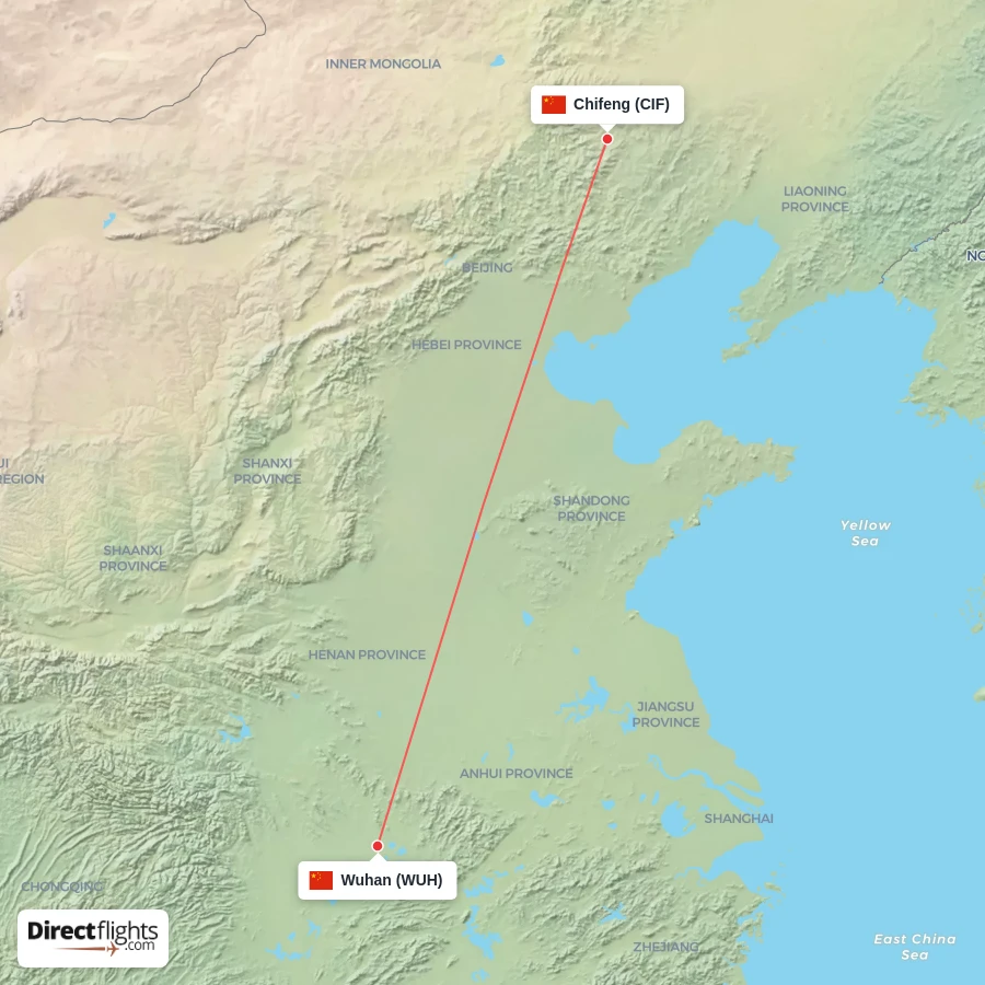 CIF - WUH route map