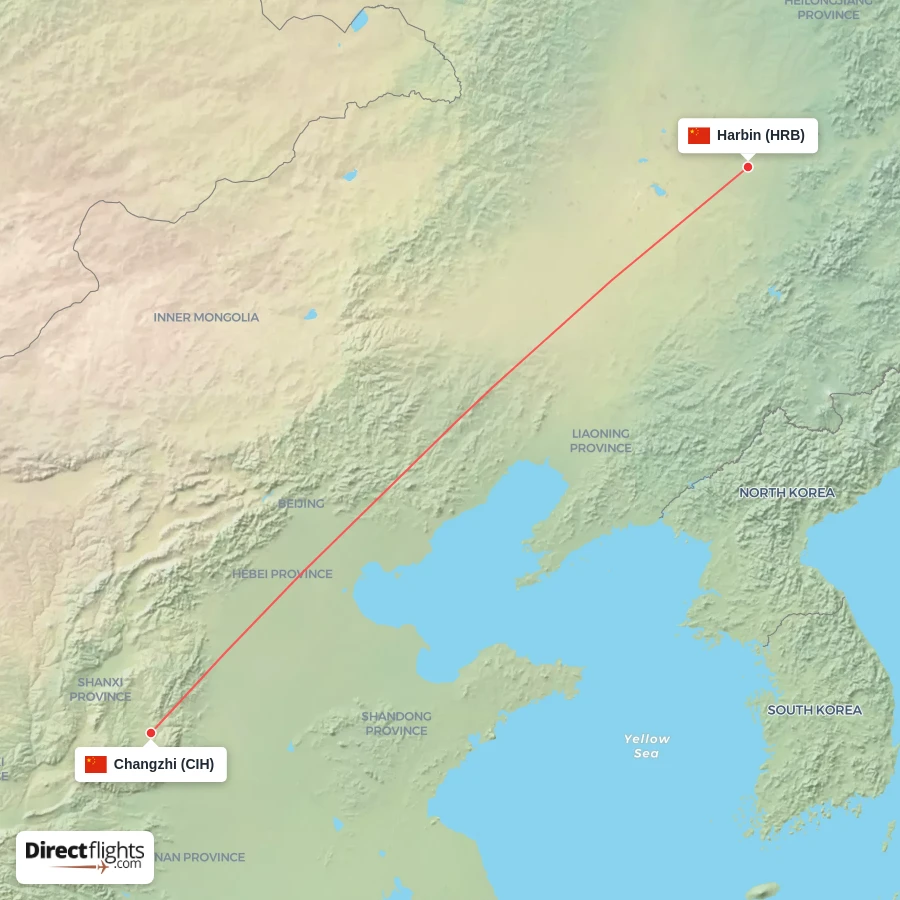 CIH - HRB route map