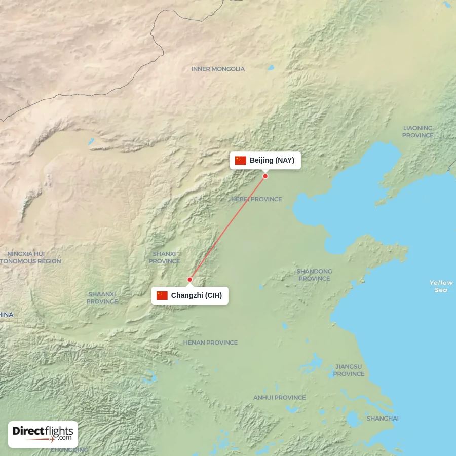 CIH - NAY route map