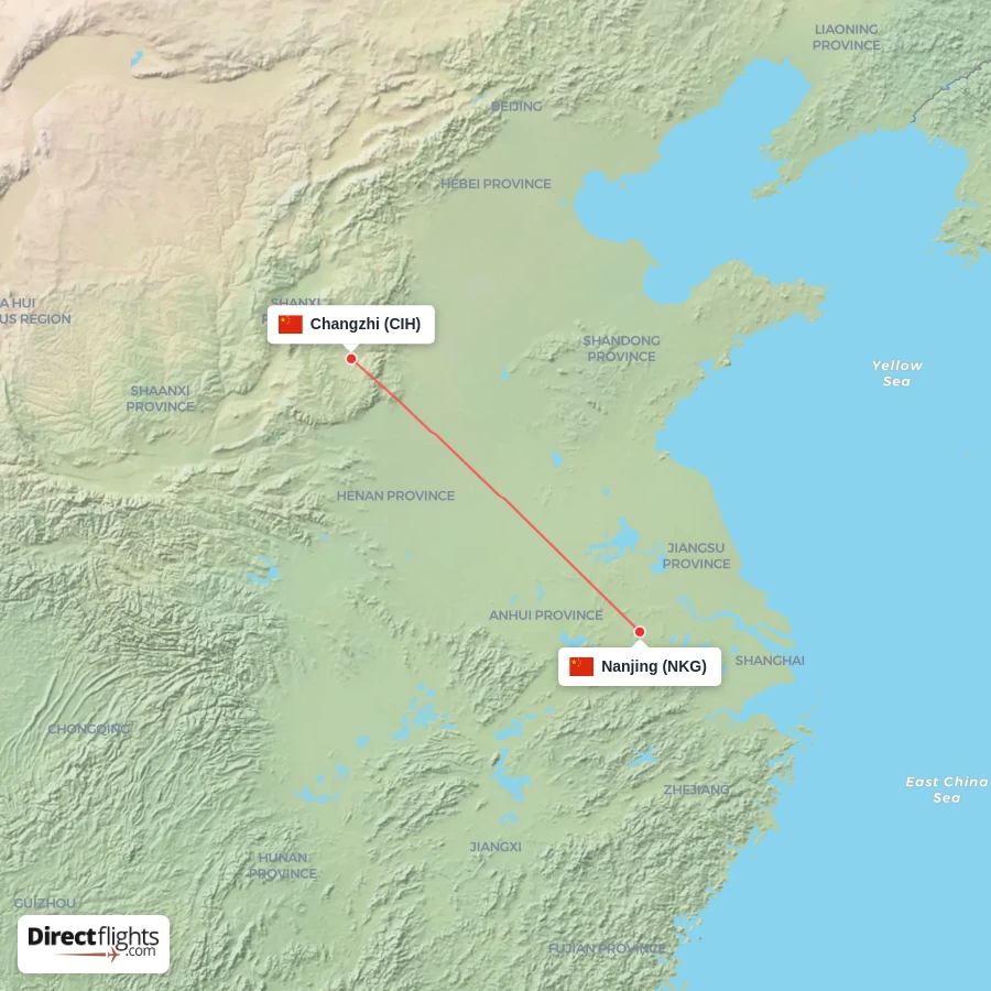 CIH - NKG route map
