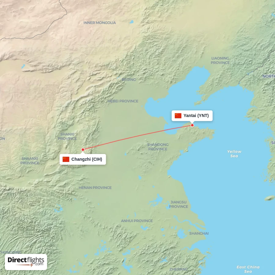 CIH - YNT route map