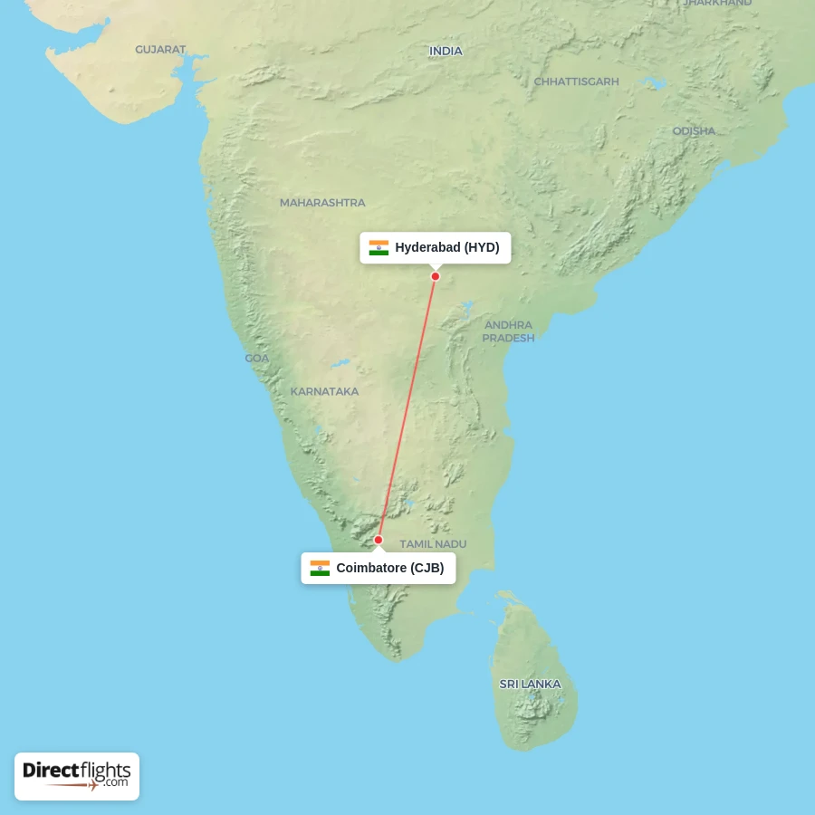 CJB - HYD route map