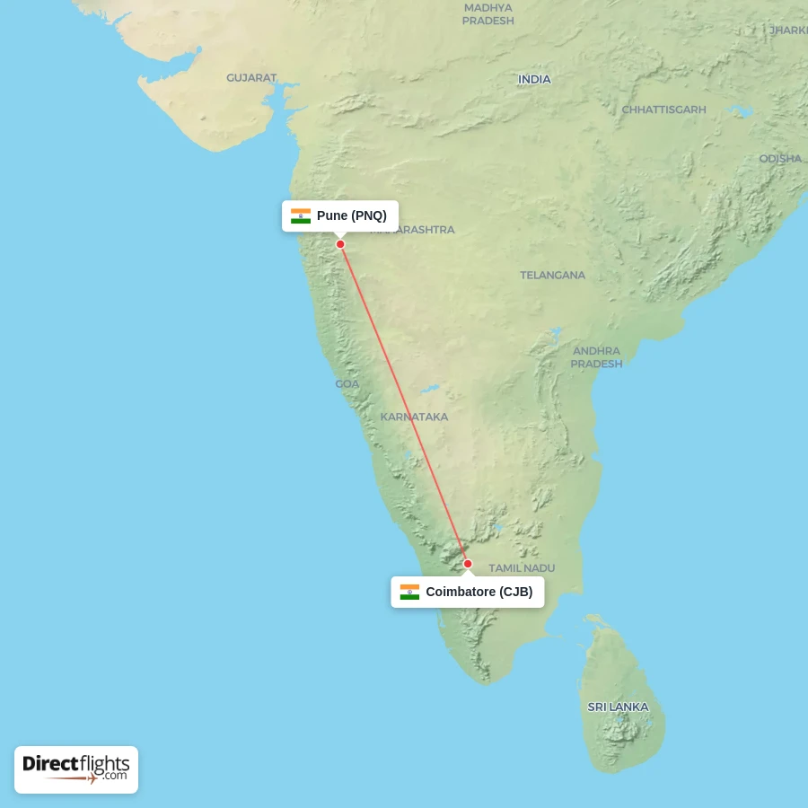 CJB - PNQ route map
