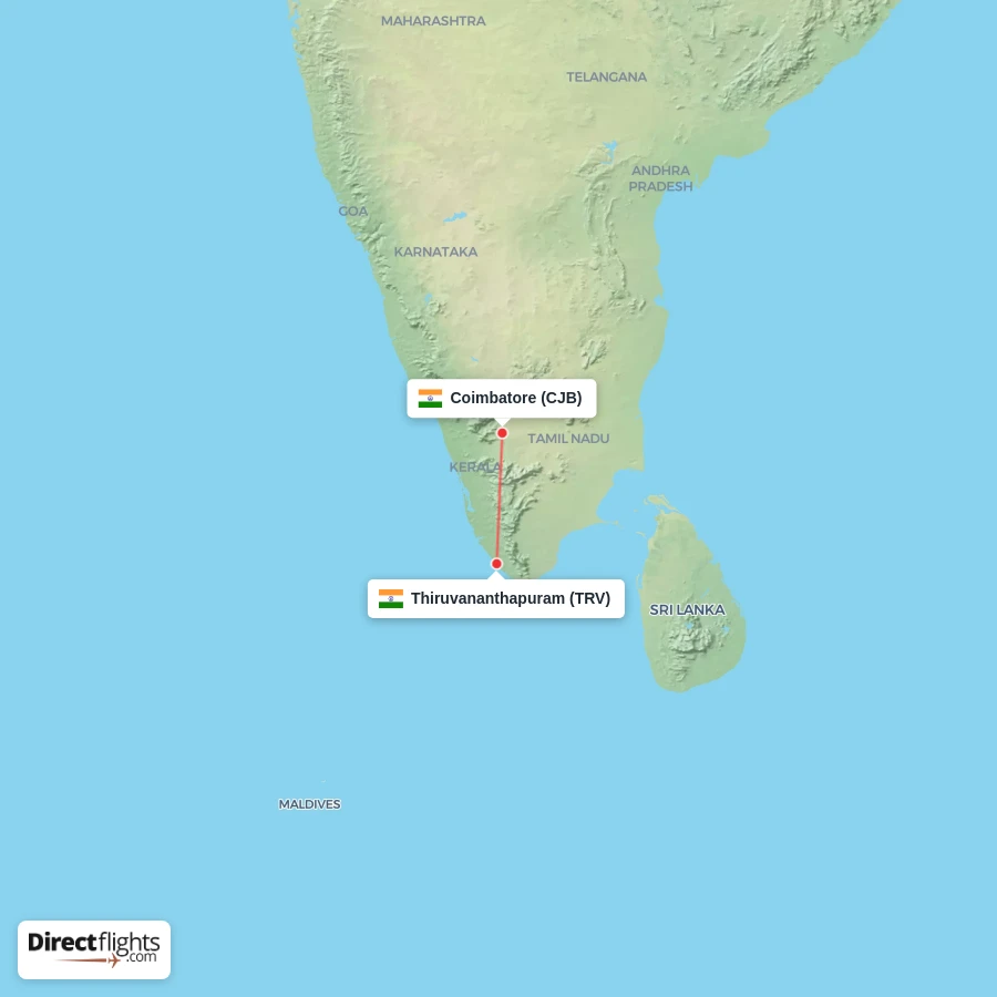 CJB - TRV route map