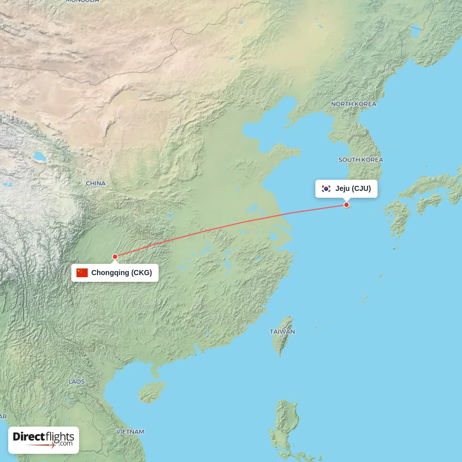 CJU - CKG route map