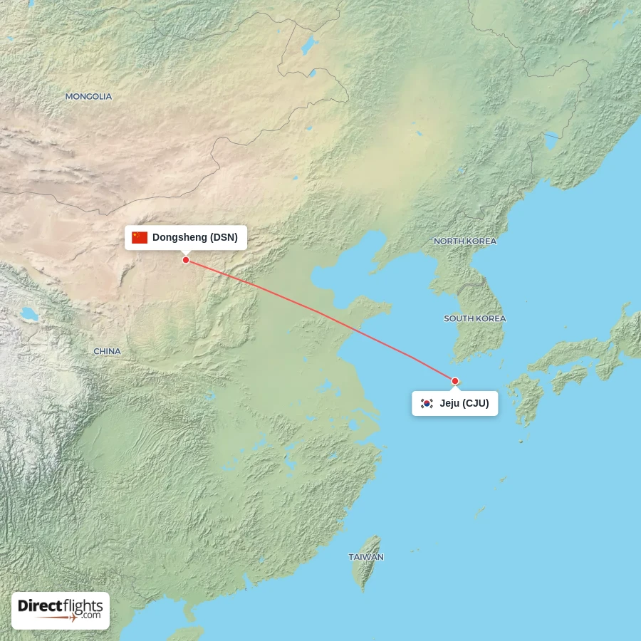 CJU - DSN route map