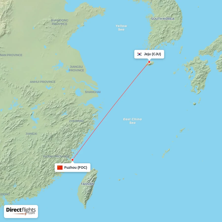 CJU - FOC route map