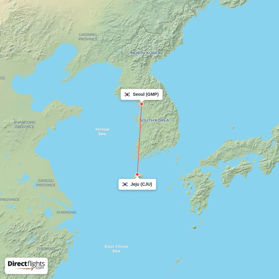 CJU - GMP route map
