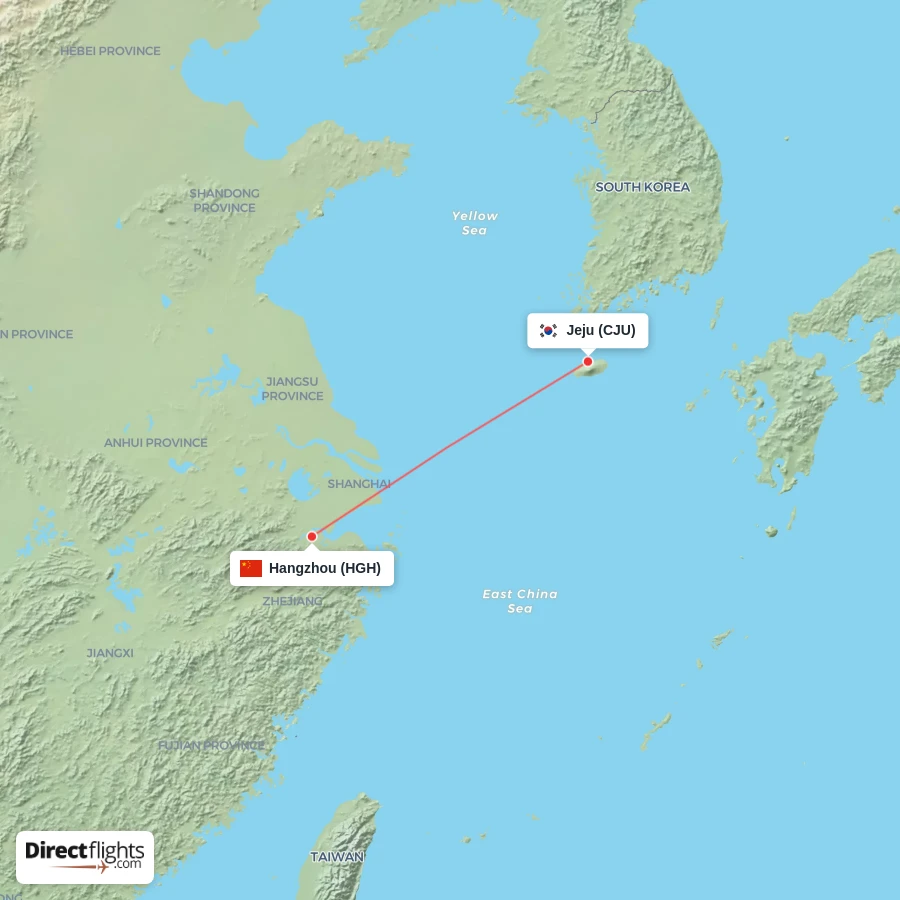 CJU - HGH route map