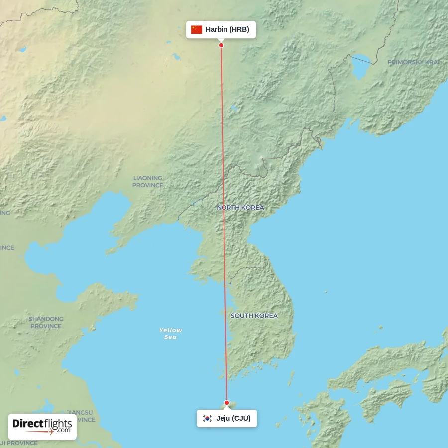 CJU - HRB route map