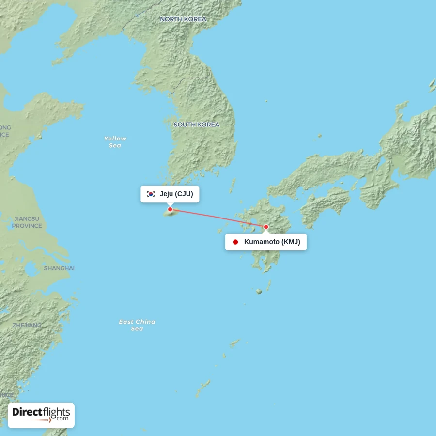 CJU - KMJ route map