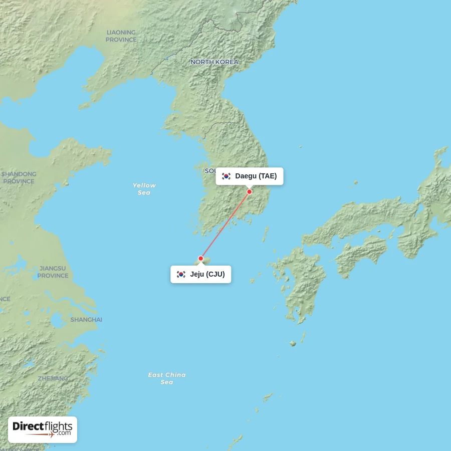 CJU - TAE route map