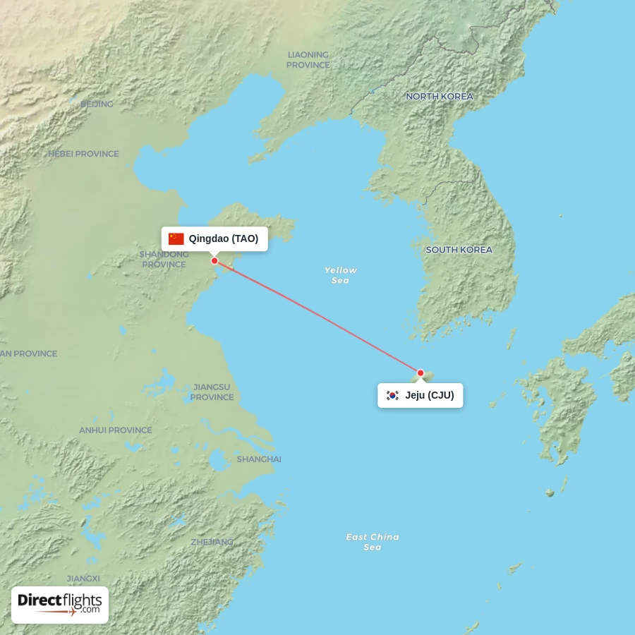 CJU - TAO route map
