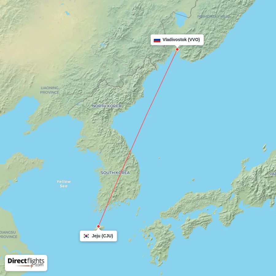 CJU - VVO route map