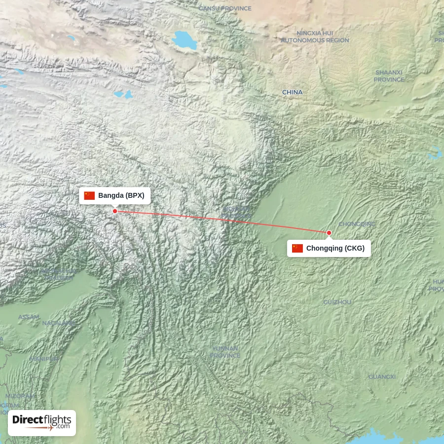 CKG - BPX route map