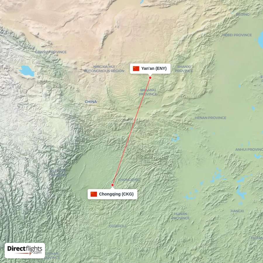 CKG - ENY route map