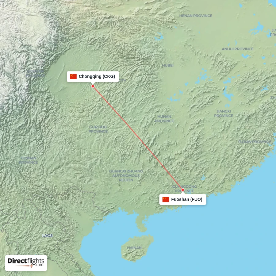 CKG - FUO route map