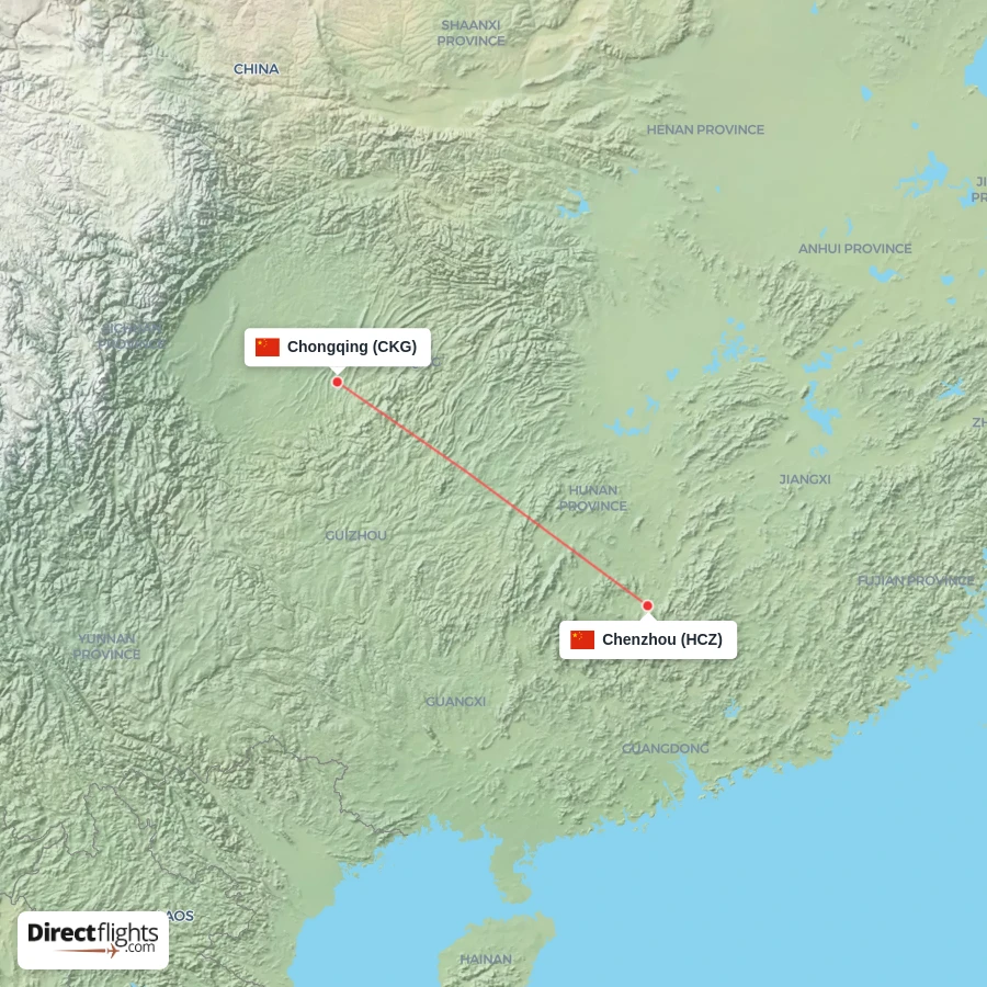 CKG - HCZ route map