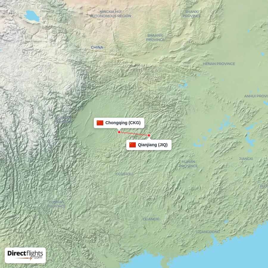 CKG - JIQ route map