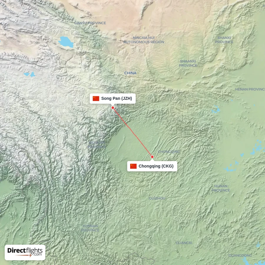 CKG - JZH route map
