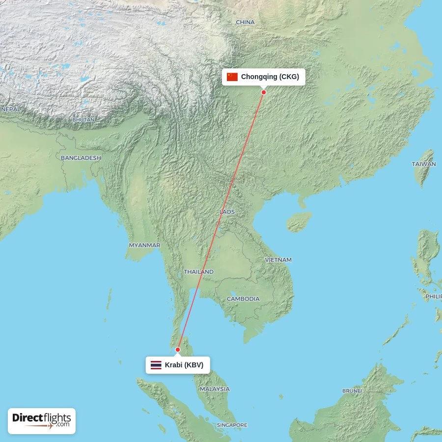 CKG - KBV route map