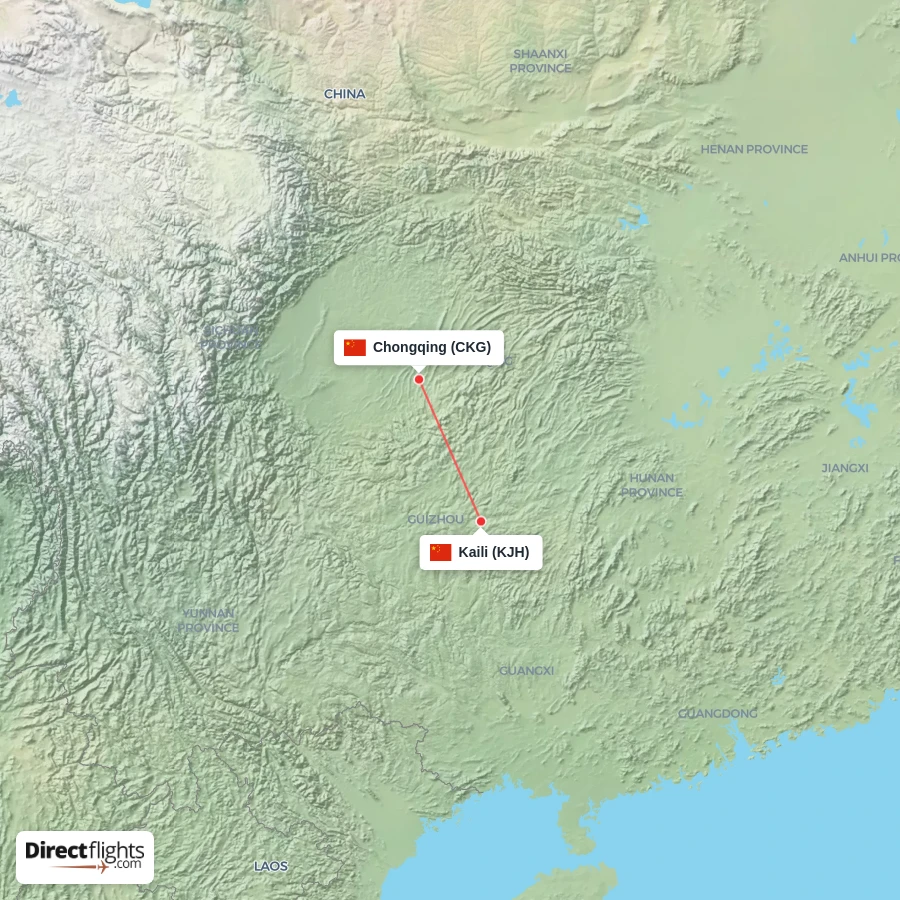 CKG - KJH route map