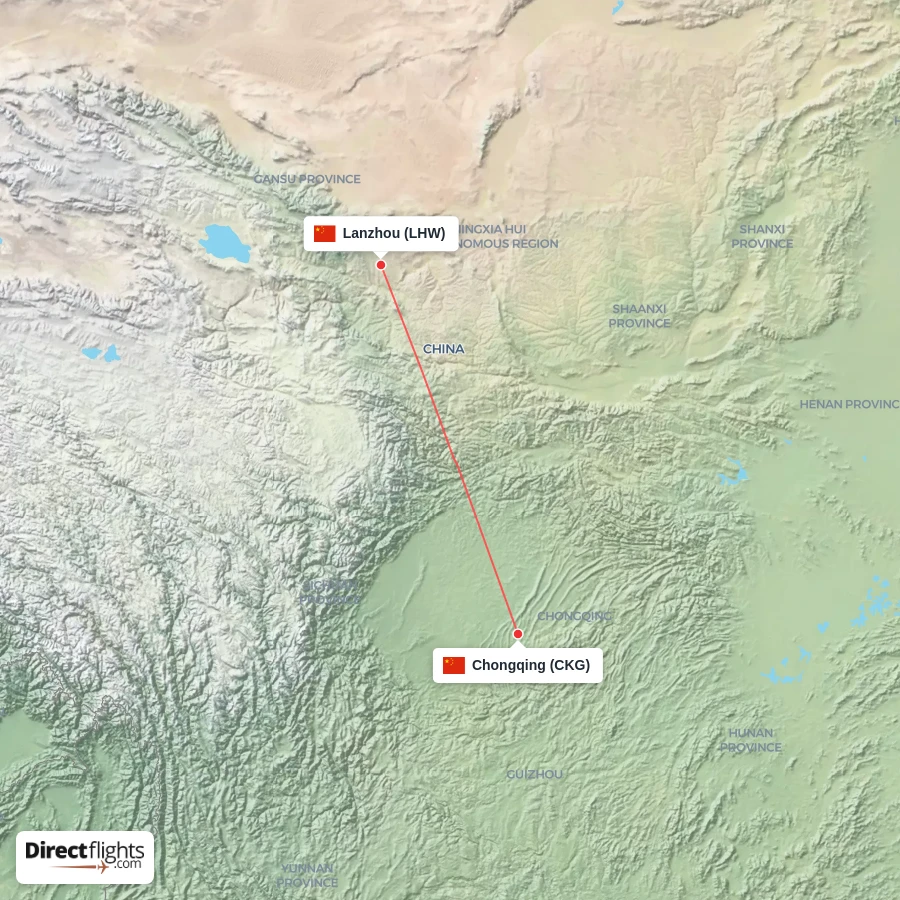 CKG - LHW route map
