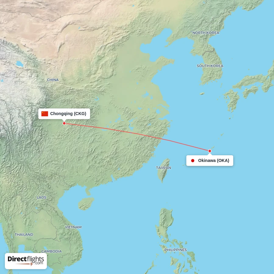 CKG - OKA route map